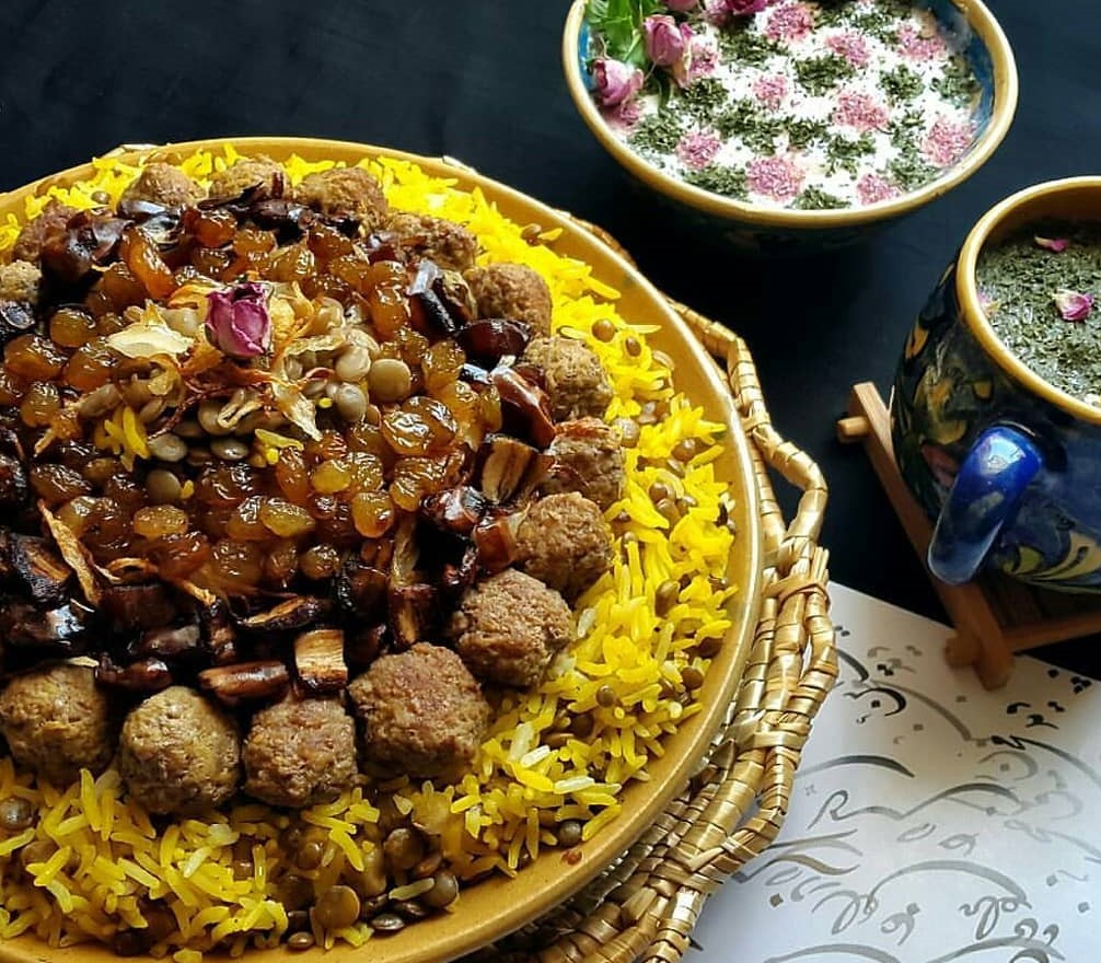 عدس پلو مجلسی با گوشت چرخ کرده یا قلقلی؟